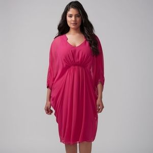 Hot pink dolman sleeve dress